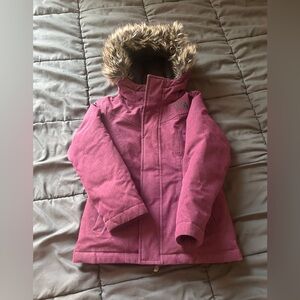 The North Face Kids Purple Jacket with Faux Fur Hood